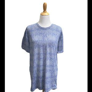 Lularoe Patrick Mens ss shirt leaves blue Small